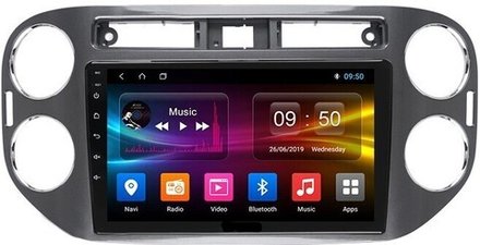 Магнитола для Volkswagen Tiguan 1 2011-2017 (рамка серая) - Carmedia OL-9908-2-IJ IPS, Android 10, 8 ядер (TS18), 4G SIM-слот