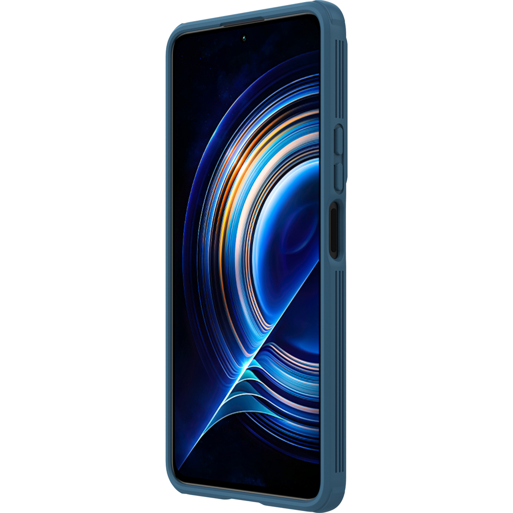 Защитный чехол синего цвета с защитной шторкой для камеры от Nillkin на Xiaomi Redmi K50 и K50 Pro, серия CamShield Pro Case