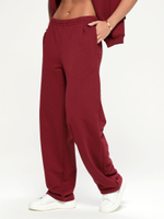 Костюм oversize в стиле спорт шик, бордовый