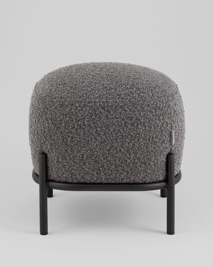 Пуф Стоун ткань букле тёмно-серый