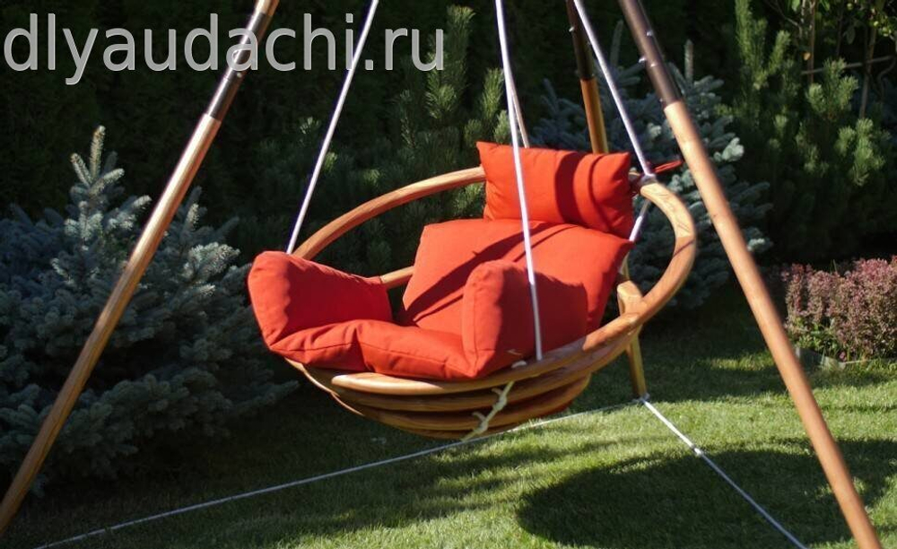 Подвесное деревянное кресло качели МАЙЯ SET+каркас