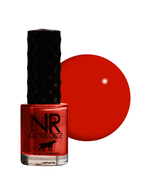 Лак для стемпинга №17 Огненно-красный Nail Repablic, 10 мл