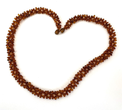 Бусы из цельного натурального янтаря "Коса", 50 см