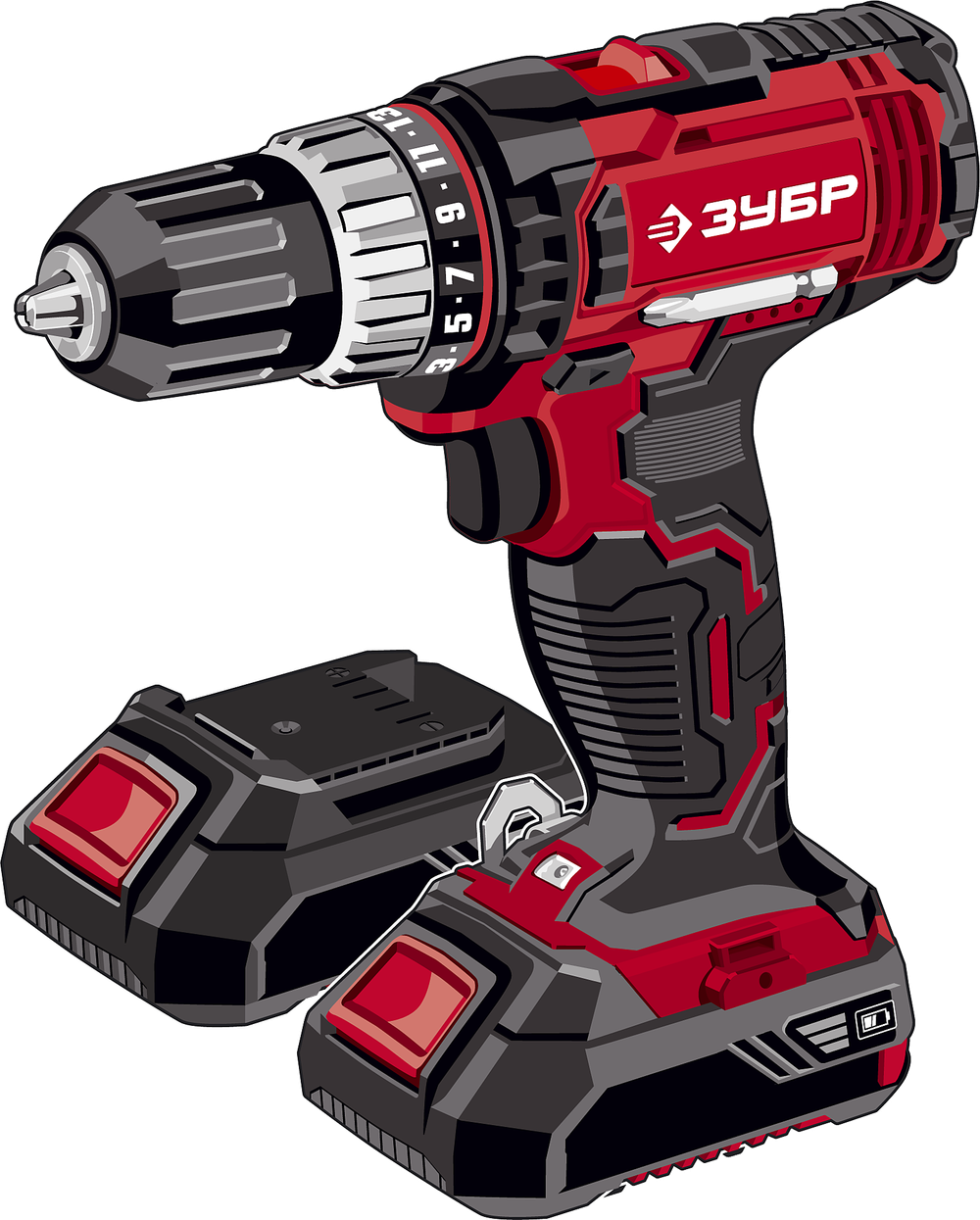 Дрель-шуруповерт акк ЗУБР ДШЛ-185-22 18В, 2 АКБ (2Ач) в кейсе