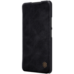 Кожаный чехол книжка Nillkin Qin Leather для Xiaomi Redmi Note 10 Pro и 10 Pro Max, черный цвет