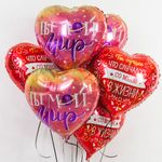 Шар (18"/46 см) Сердце, Ты Лучшее в Моей Жизни (виньетки и узоры), Красный, 1 шт. в упак.