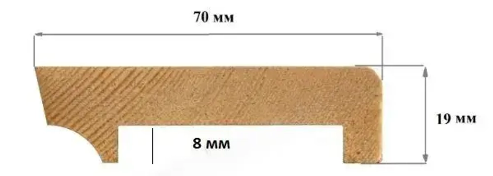 Плинтус деревянный напольный (сосна) сорт Экстра (без сучков) 20х70х1500 мм, 5 шт. (Сращенный) Согуд
