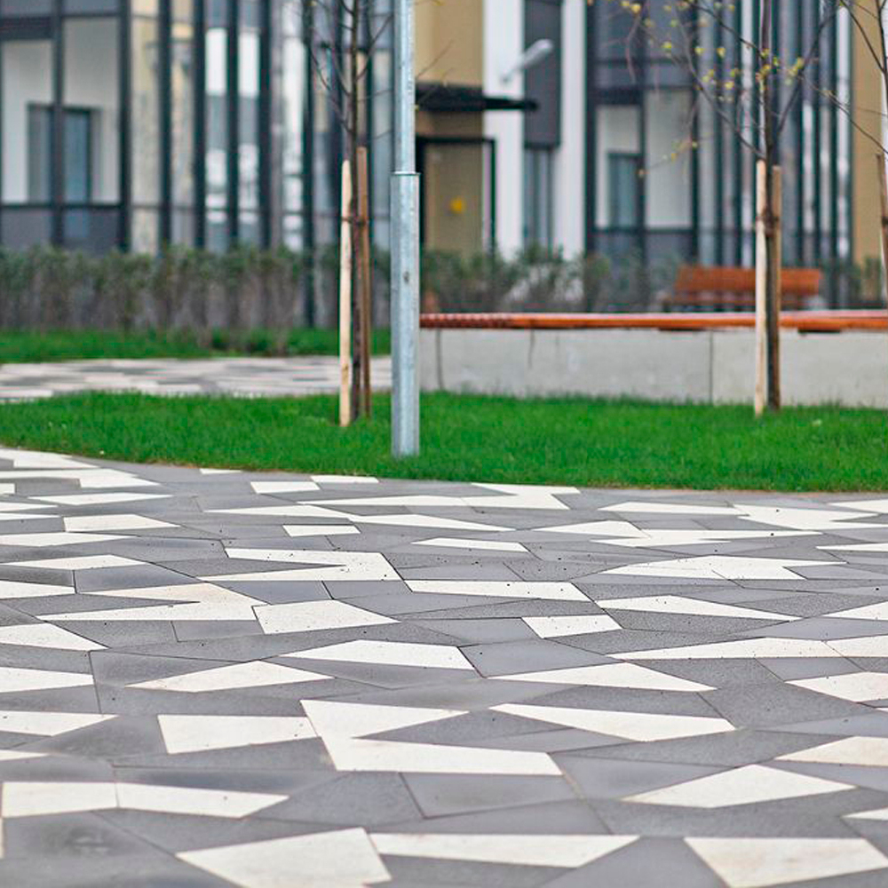 Тротуарная плитка ОРИГАМИ - Стандарт Серый, комплект из 6 видов плит