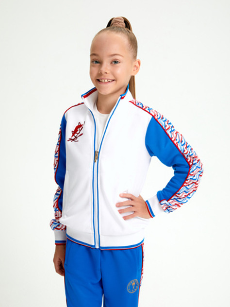 Спортивный парадный костюм для гимнастики для девочек и женщин, белый и голубой Forward by Viner