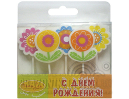 Свечи для торта Цветы 5шт.