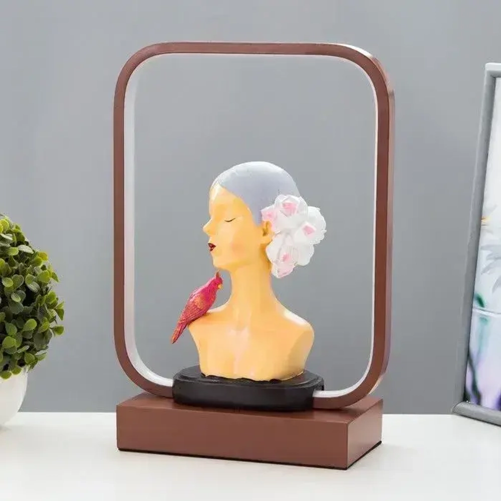 Настольная лампа "Девушка" LED 15Вт коричневый 24х10х34 см RISALUX