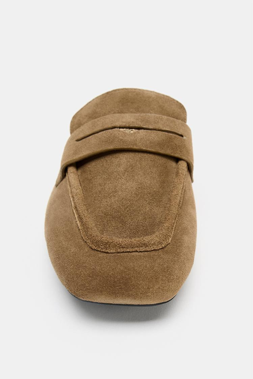 ZARA ЗАМШЕВЫЕ МЮЛИ-ЛОФЕРЫ, ТЕМНЫЙ РЫЖЕВАТО-КОРИЧНЕВЫЙ