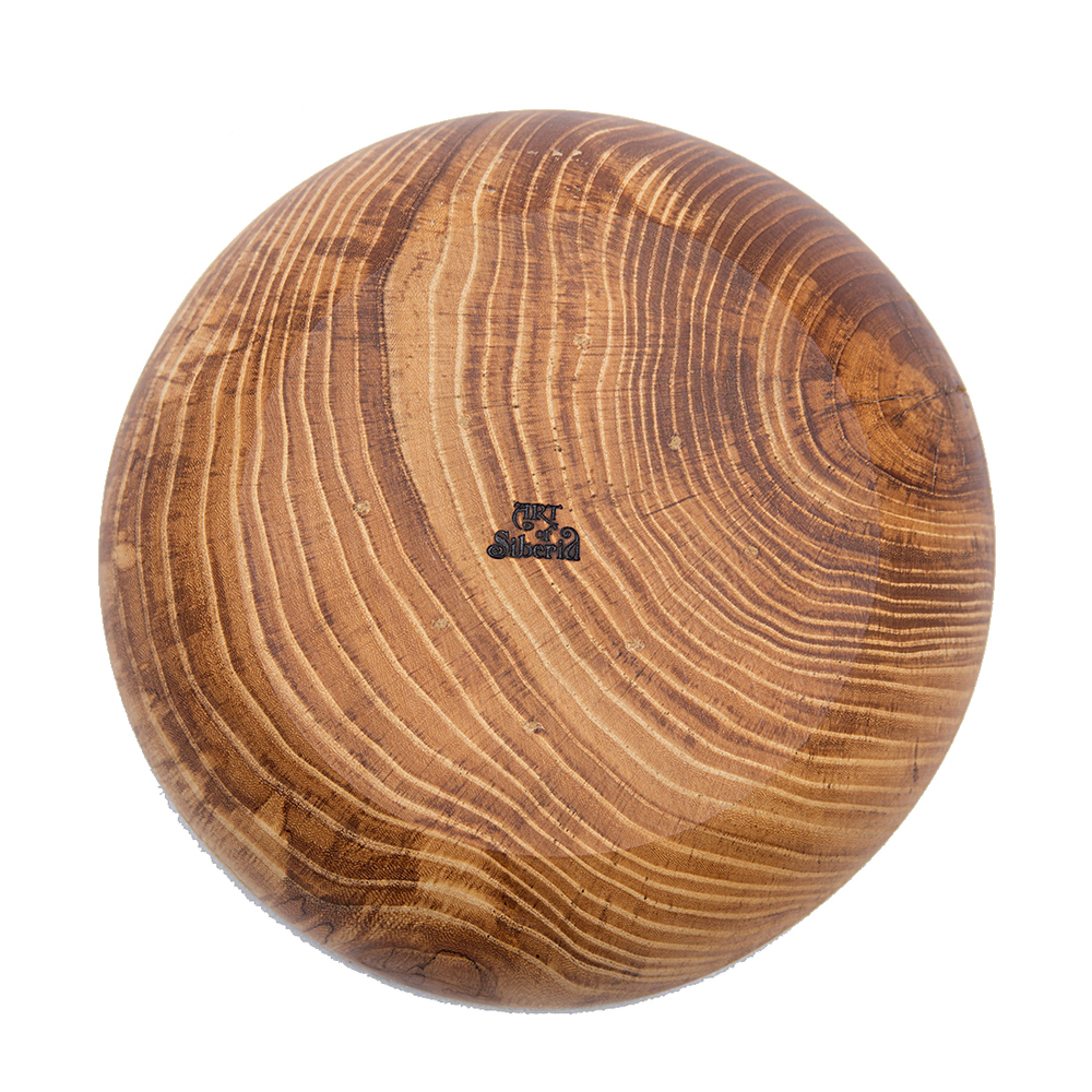 Деревянная тарелка Art of Siberia из цельного куска древесины сибирского вяза, 19,5 см. T70