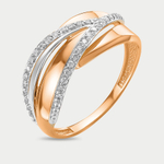 Кольцо для женщин из розового золота 585 пробы с фианитами (арт. 117893)