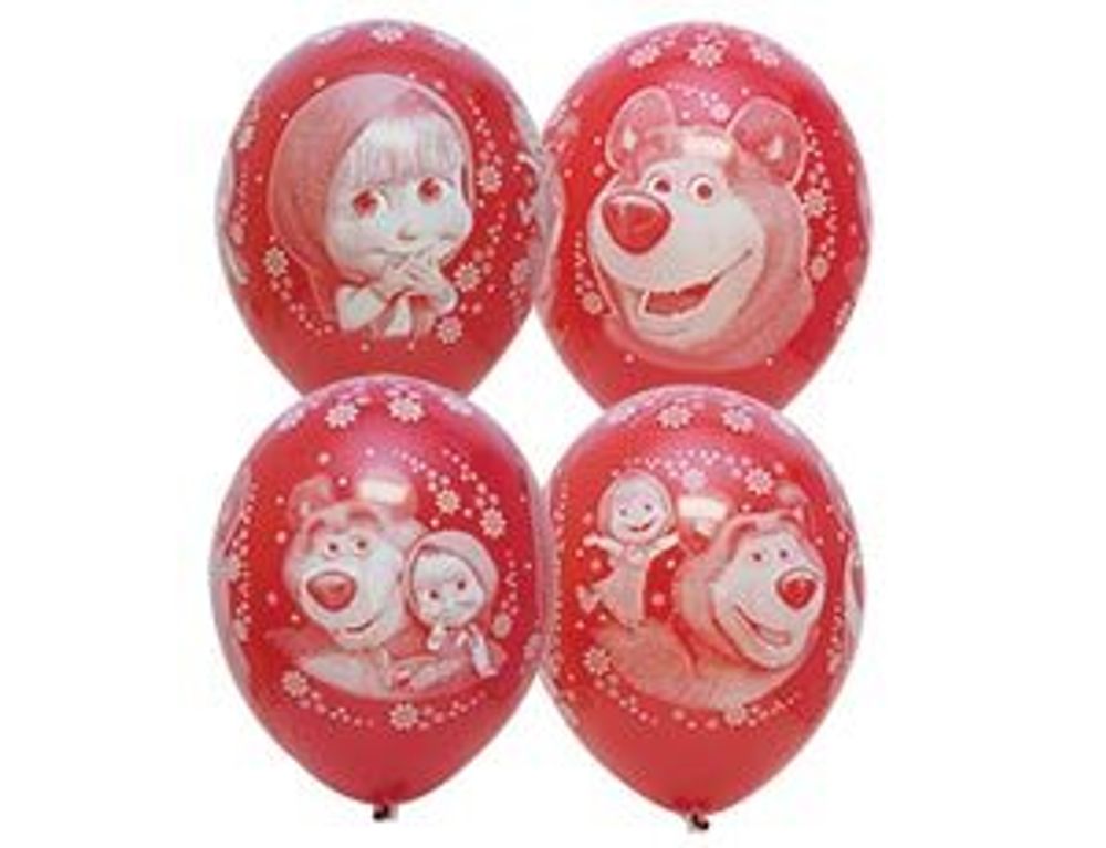 Шар (14"/36 см) Маша и Медведь  25 шт.