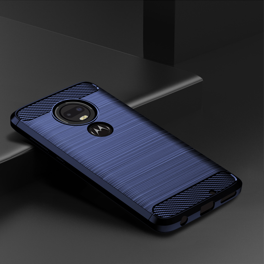 Чехол для Motorola Moto G7 (G7 Plus) цвет Blue (синий), серия Carbon от Caseport