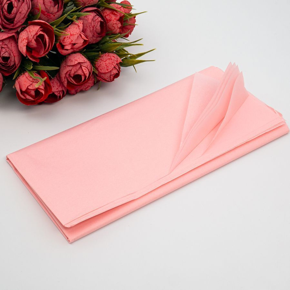 Бумага тишью 50*66см, 14гр/м2, Бледно-розовая, 10шт/уп