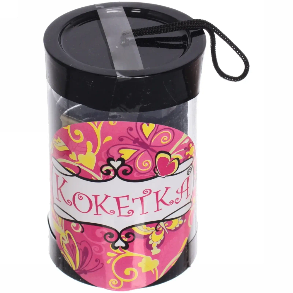 Резинки для волос детские в тубе 9шт «ЗАБАВА», цвет чёрный, d-4см (наклейка Кокетка)