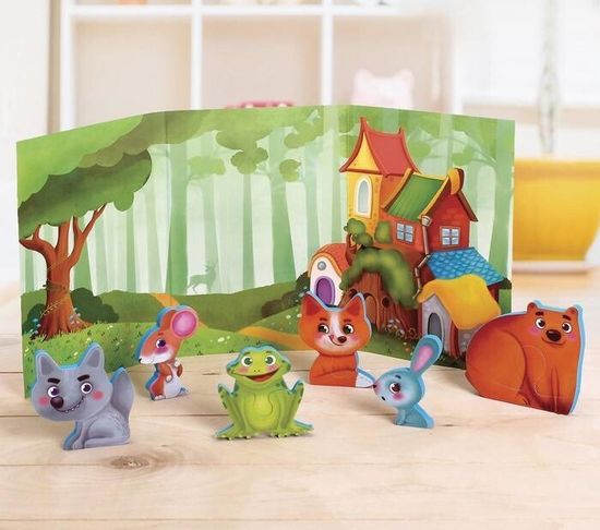 Сказка-пазлы с декорациями "Кукольный театр: Репка", по методике Монтессори