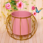 Кашпо металлическое «Vesna-Виола» 9,5*14*10,5см на металлической подставке,цвет розовый