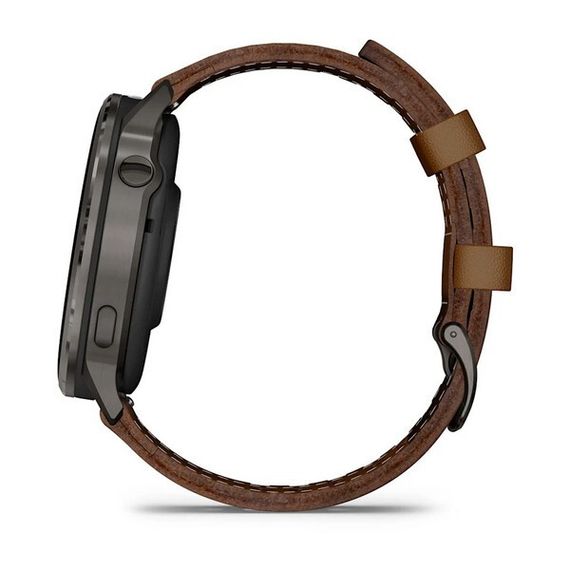 Garmin Venu 4 45 мм Slate with Black Silicone Band and Brown Leather Band (010-03014-03)