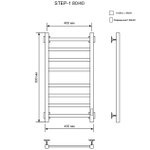 Полотенцесушитель Электрич.кабельный Ника STEP-1 80/40 RAL9016 белый матовый U, шт