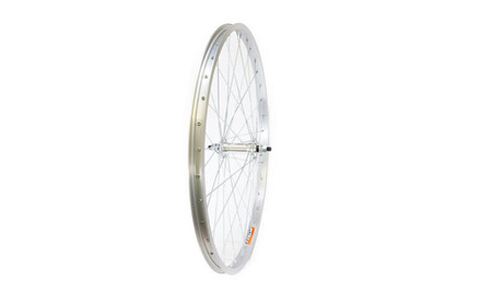 Колесо 26" переднее TRIX, обод алюм., V-br, гайки, одинарный, серебристый.