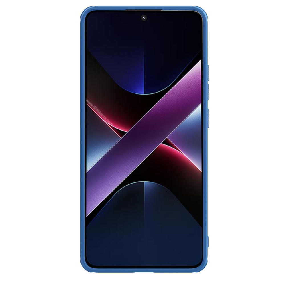 Усиленный защитный чехол синего цвета от Nillkin для Xiaomi Poco X7 Pro, серия Super Frosted Shield Pro