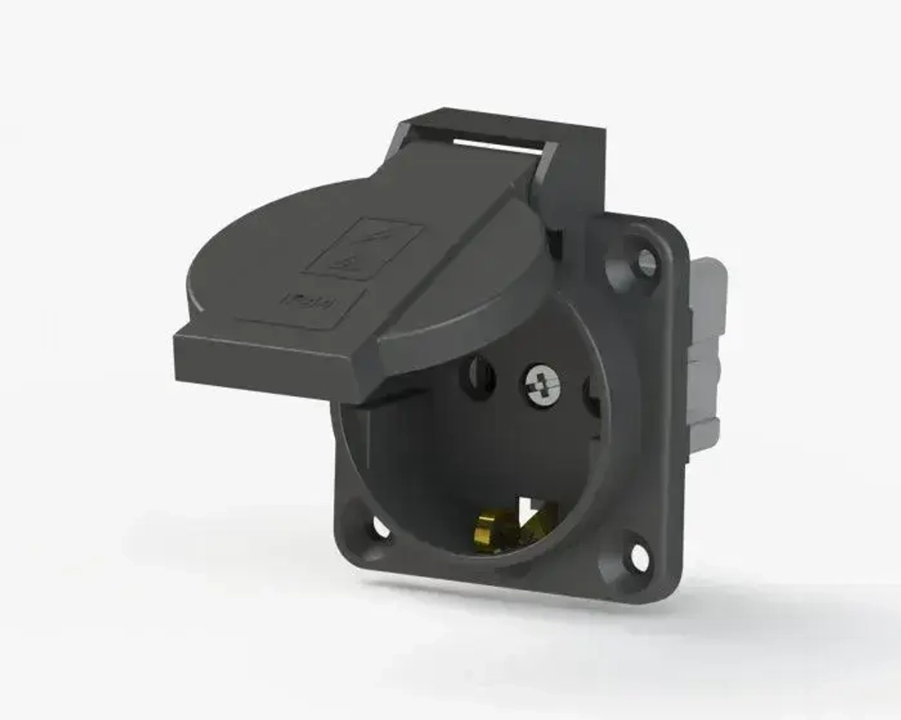 NE-AD Розетка щитовая внешняя с крышкой , 16A, IР44, 2Р+Е