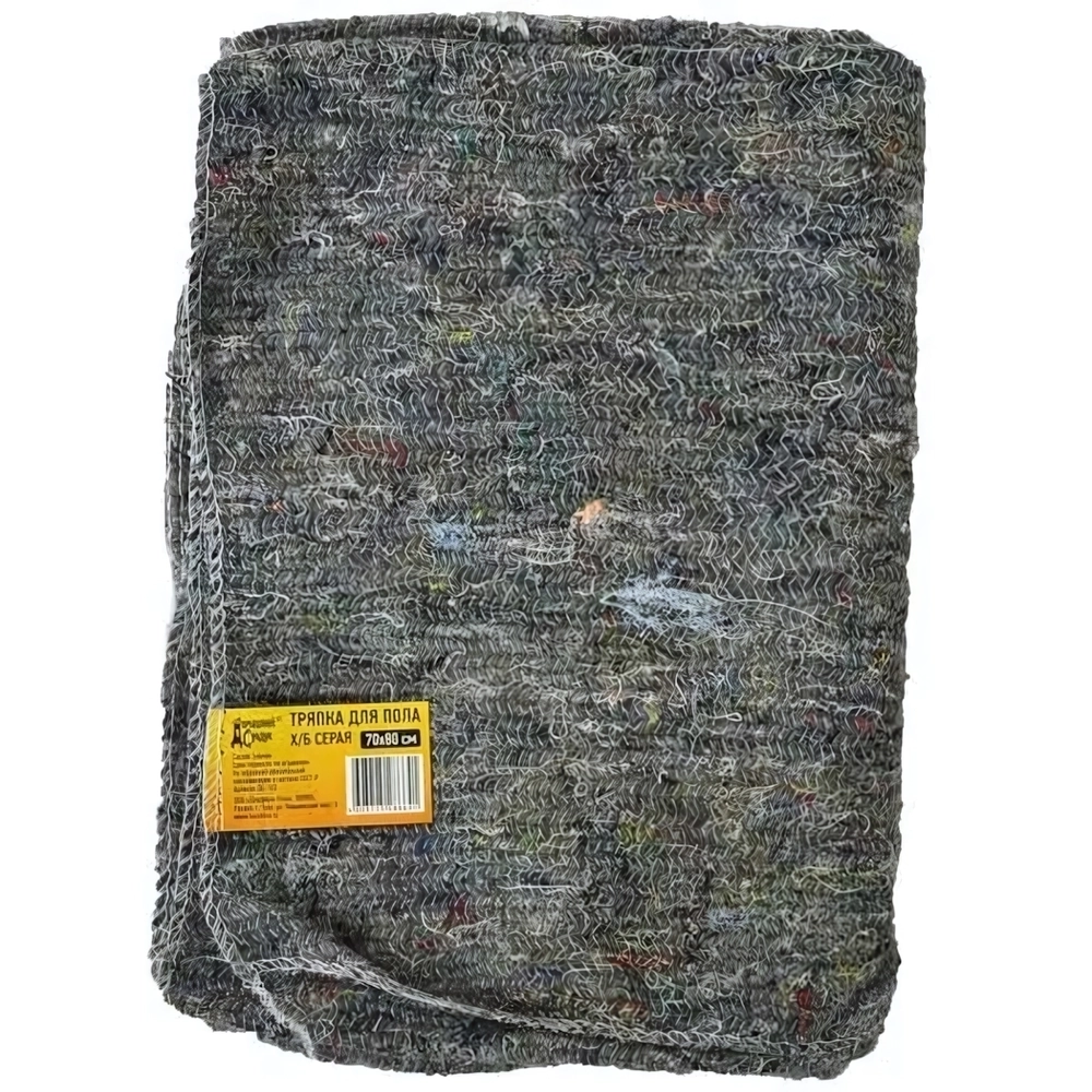 Тряпка для пола 'Домашний Сундук'х/б серая овер. 70*80см
