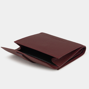 Кожаный кошелек женский, теленок бордового цвета