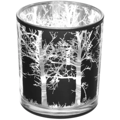 Подсвечник «Зимний лес» 7*7,8 см, Черный