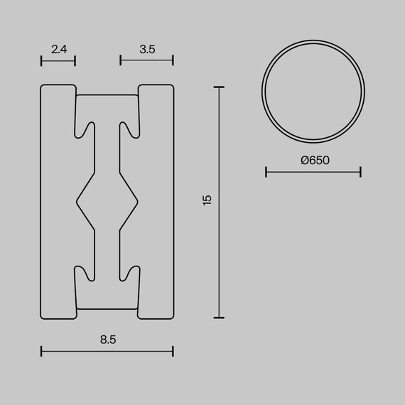 Шинопровод накладной/подвесной Maytoni Technical TRX154-R-D650-PT