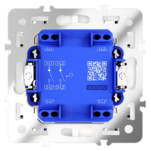 Выключатель встраиваемый VOLTUM S70 двухклавишный 10А, (белый матовый)