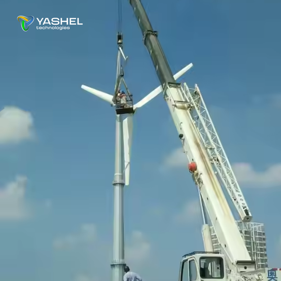 Горизонтальный ветрогенератор 15кВт YASHEL DMWT-15KW, фото №962313041