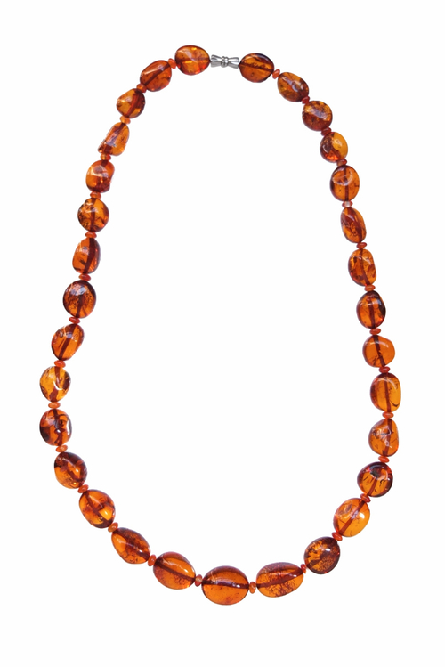 Бусы из янтаря с сердоликом