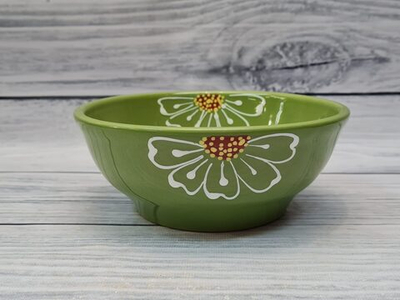 Миска средняя0,6л.РОМАШКА зеленая