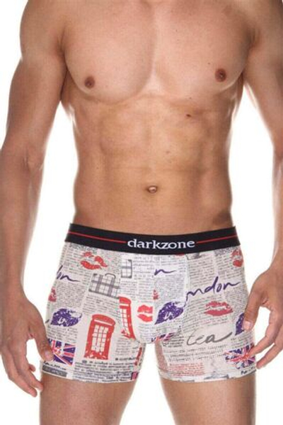 Мужские трусы-боксеры с принтом в виде газеты (Размер: L) (Цвет: бежевый)