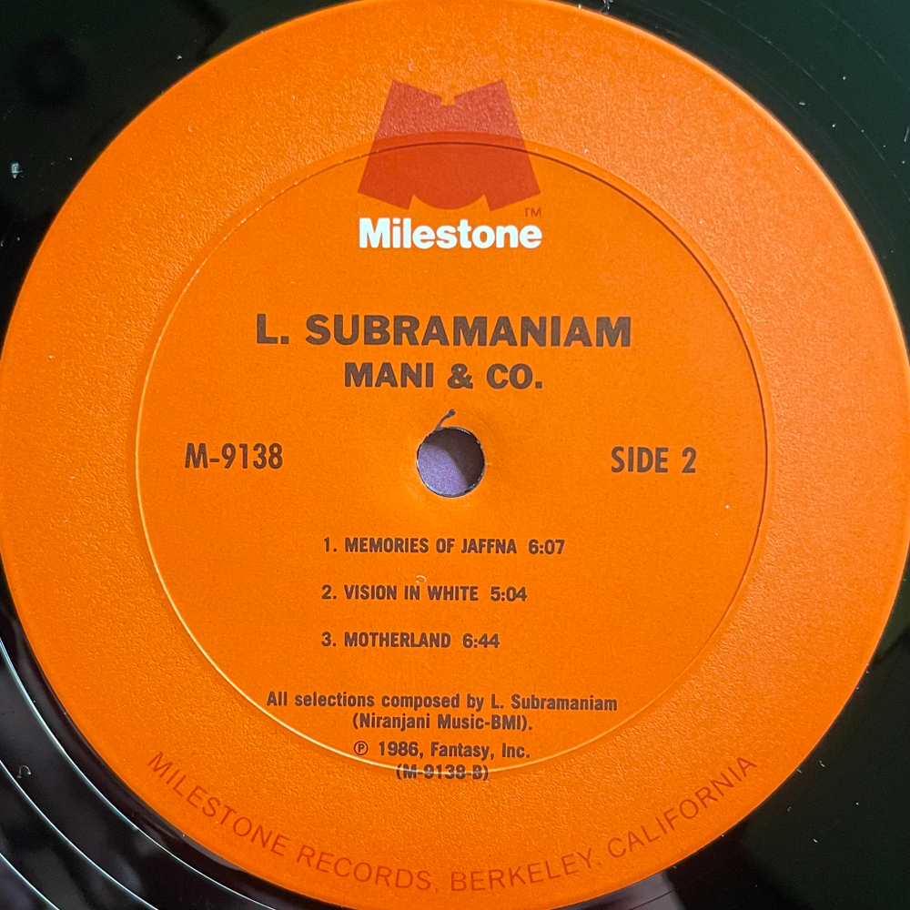 L. Subramaniam ‎– Mani & Co. (США 1986г.)