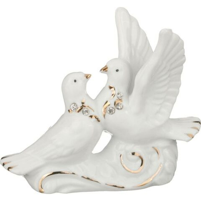 Фигурка декоративная полистоун, Голуби, 3х10х9 см, Lefard, 149-304