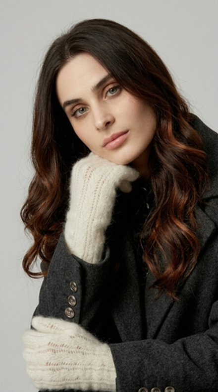 Перчатки пуховые ПЧ012-02 белый натуральный