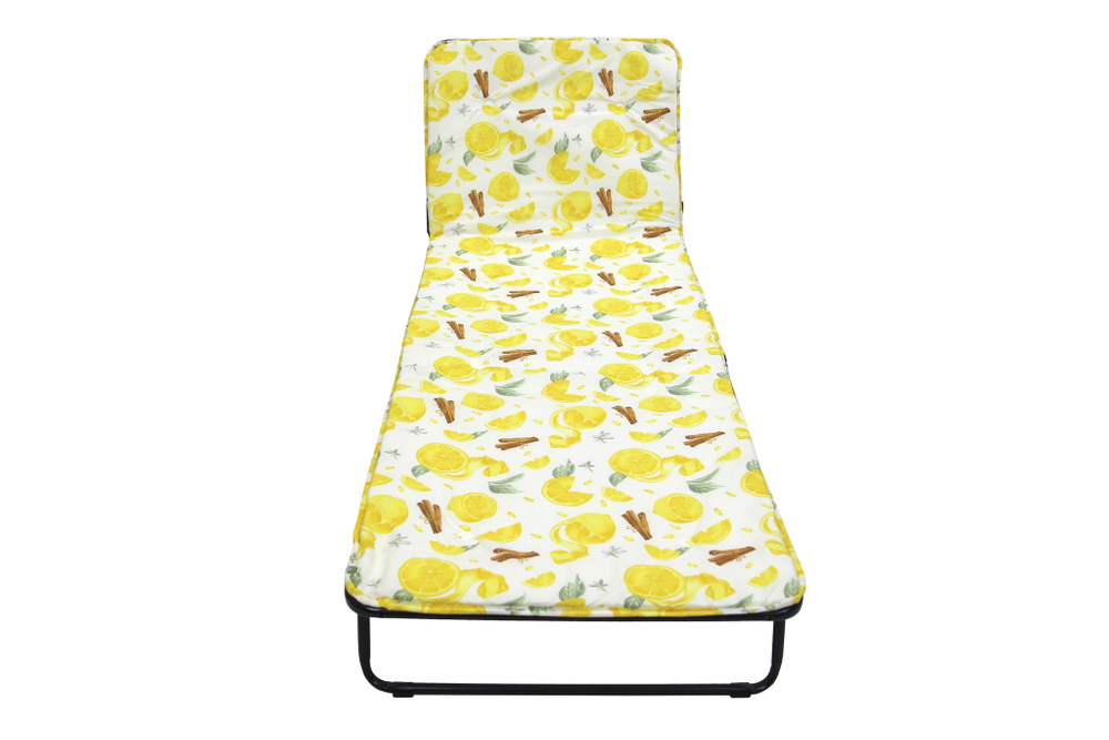 Кровать раскладная Стефания п/мягкая лист 10мм (цвет ткани разноцветный рис.лимоны (4 шт. в уп.)