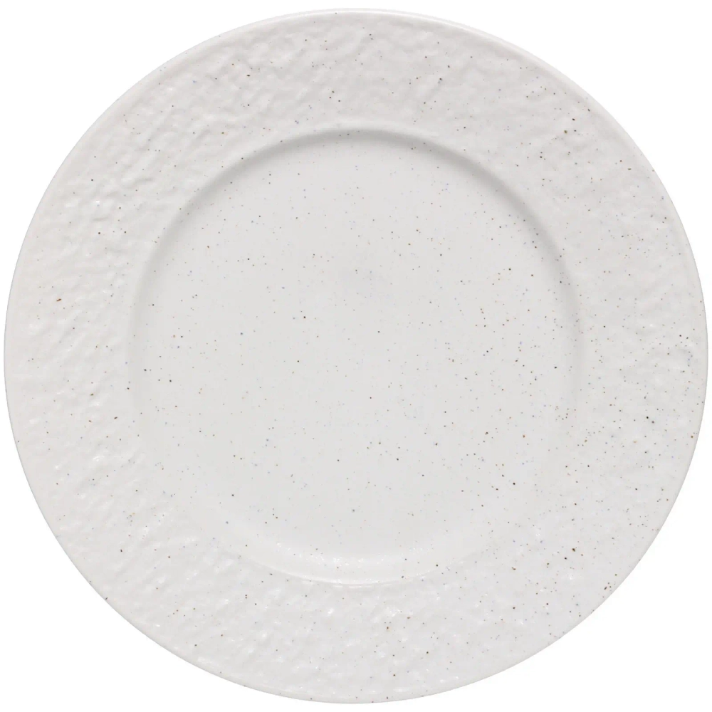 Тарелка керамическая обеденная «Perfetto» 22см фактурный узор, белая