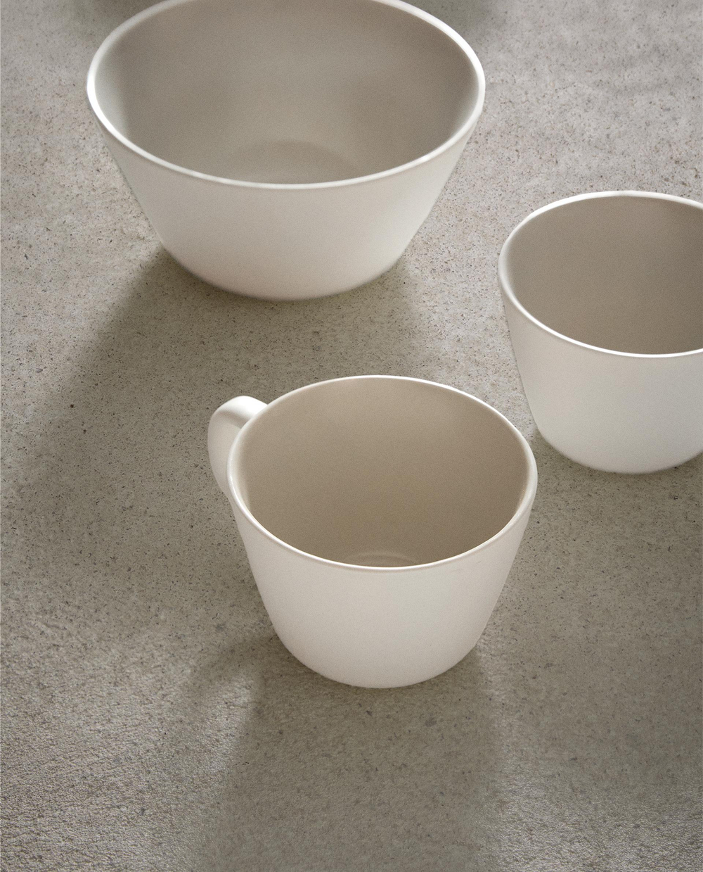Zara Home чашка из фарфора, цвет бежевый, 9 см · 3265/207