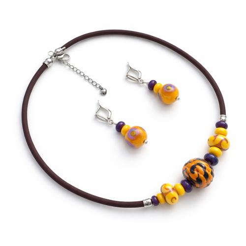 Комплект украшений из муранского стекла