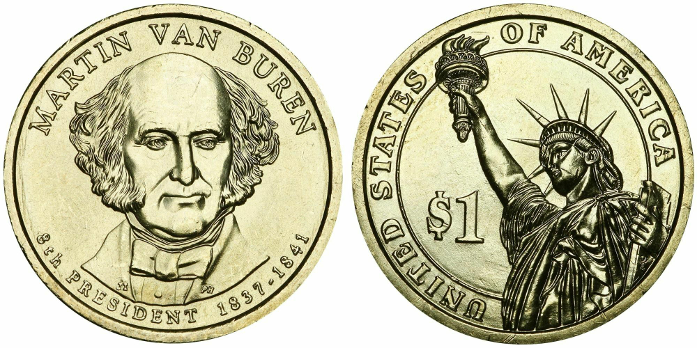 США 1 доллар 2008 Президент 8 - Мартин Ван Бюрен (1837-1841)