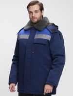 Куртка зимняя Бригада NEW (тк.Смесовая,210), т.синий/васильковый
