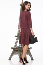 Платье бордовое трикотажное с воланом DStrend (Акция)