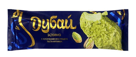 Мороженое "Дубай" Десерт с кусочками теста катаифи в фисташково-кунжутной глазури 60г. Санта Бремор