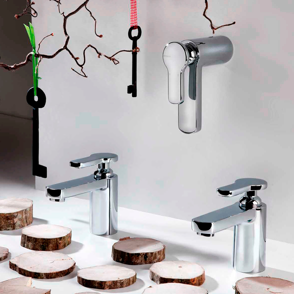 КОМБО №12 Комплект смесителей Ritmonio Cle для раковины и для ванны/душа с лейкой V0BA9010CRL + V0BA9033H2CRL